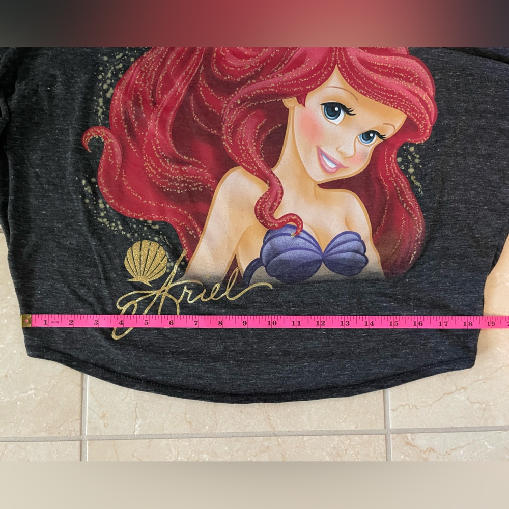 Disney Black/Graphite Sparkly Ariel Graphic Tee - Picture 8 of 11